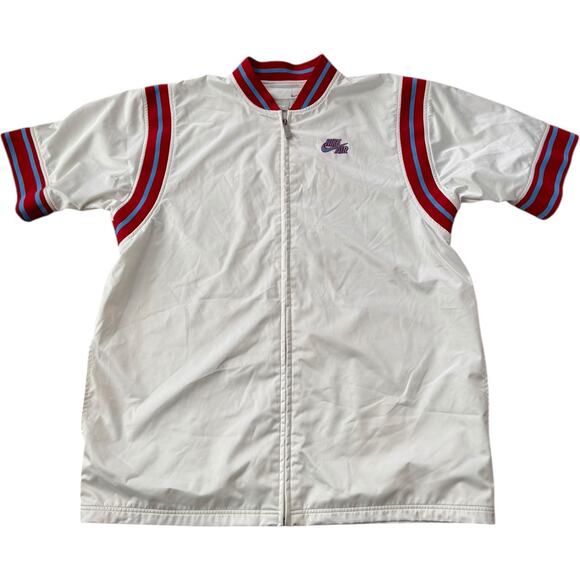 VTG Nike Air Revolution short sleeve zip long jacket white red blue XL - Picture 3 of 16